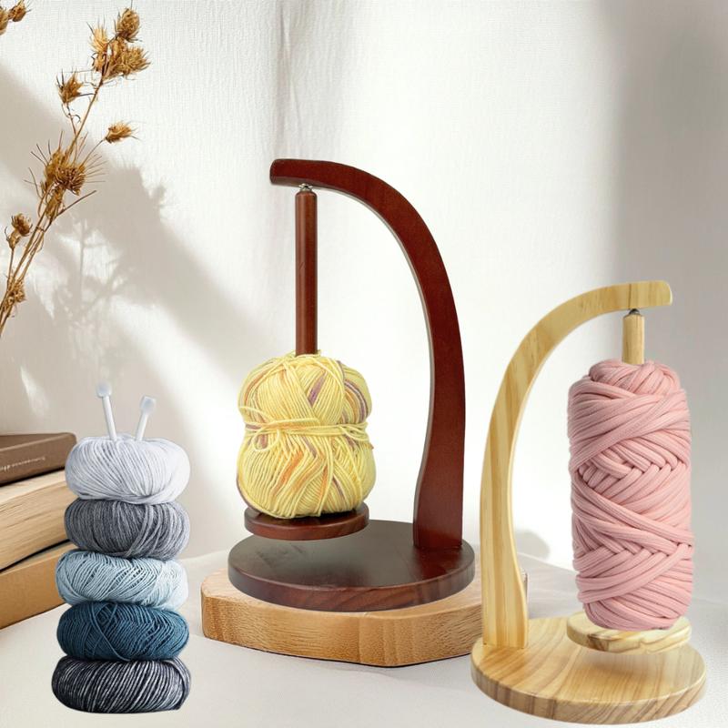 Wooden Yarn Winder with Magnetic Attachment Stable Base for Knitting