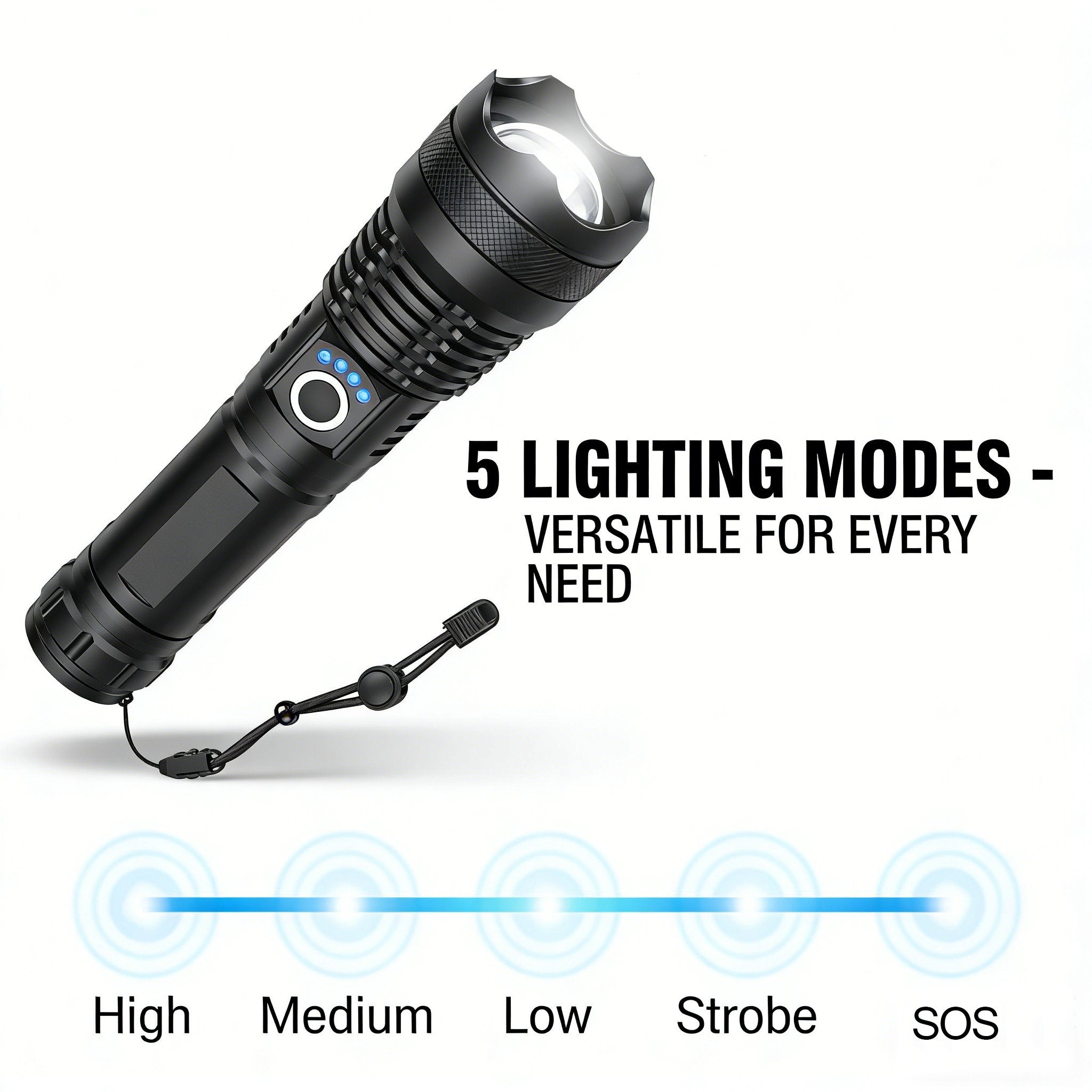 ✨Rechargeable LED Flashlight - High Lumen. Waterproof. Ultra Bright Flashlight for Emergencies