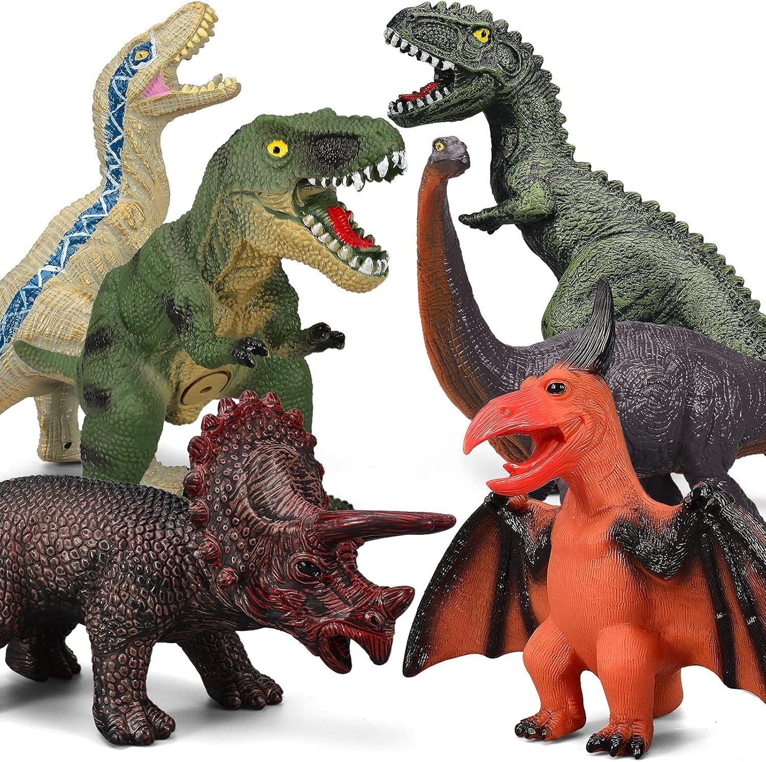 6 Piece Jumbo Dinosaur Toys,Large Soft Dinosaur Toys for Lovers