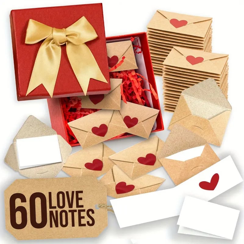 💌DIY Love Notes Box - Mini Blank Cards & Envelopes for Him/Her💕