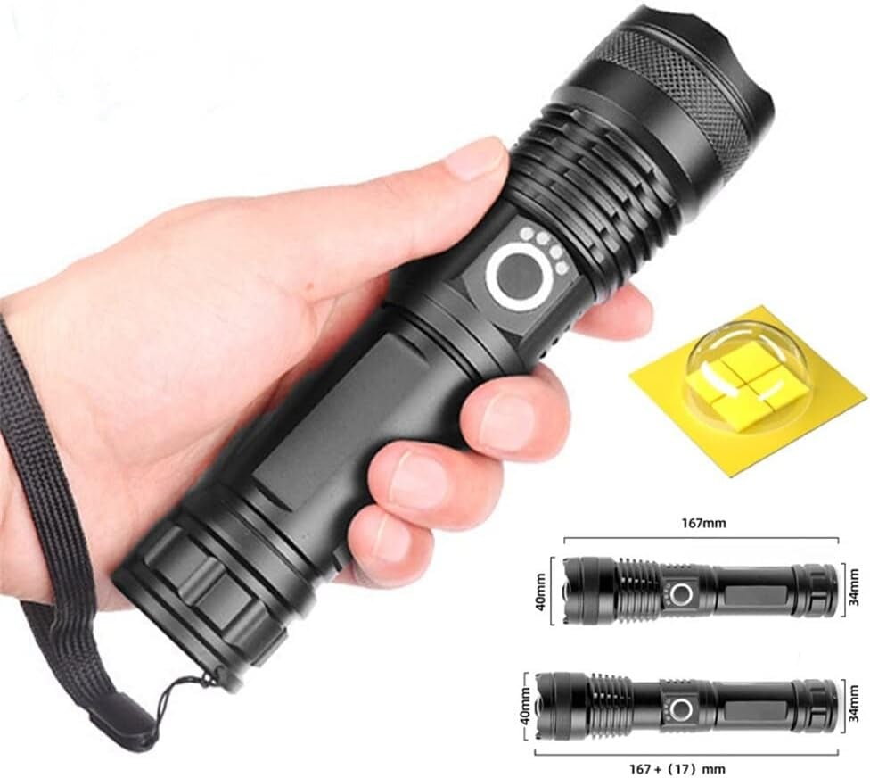 ✨Rechargeable LED Flashlight - High Lumen. Waterproof. Ultra Bright Flashlight for Emergencies
