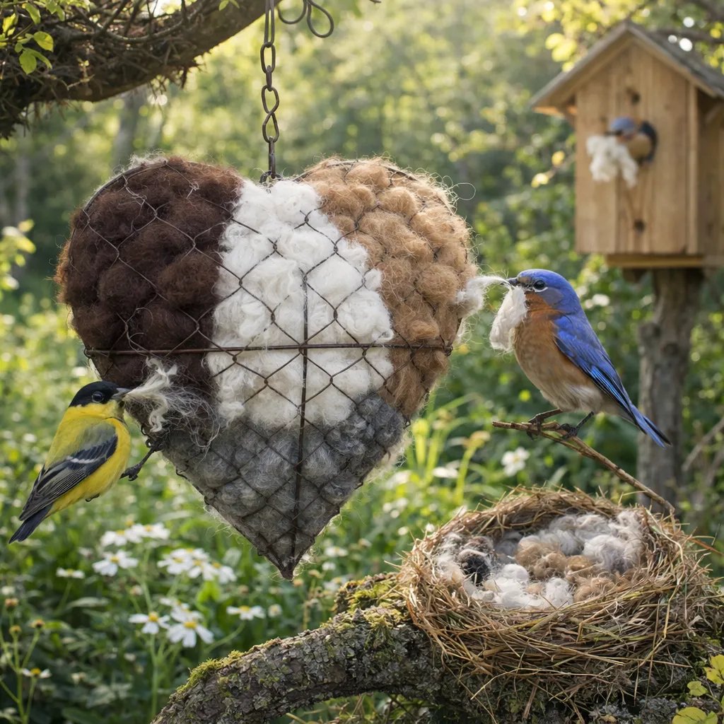 🎁LAST DAY 49% OFF - 🕊️🏡Handmade Natural Alpaca Fiber Bird Nesting Heart