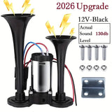 🔥LAST DAY 49% OFF - 🚗🔧2026 Upgraded 12V Dual Air Horn Kit – 130DB Super Loud Dual Horn with Compressor for Cars. Trucks. SUVs. Boats & More(✨Includes installation manual and video guide)