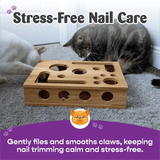 🎁😻✨Cat Scratch Puzzle Enrichment Box: Nail File Stress Free Alternative to Clippers and Grinders