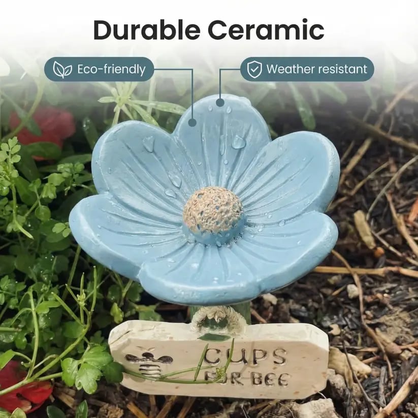 🌸Flower-Shaped Ceramic Bee Watering Station🐝