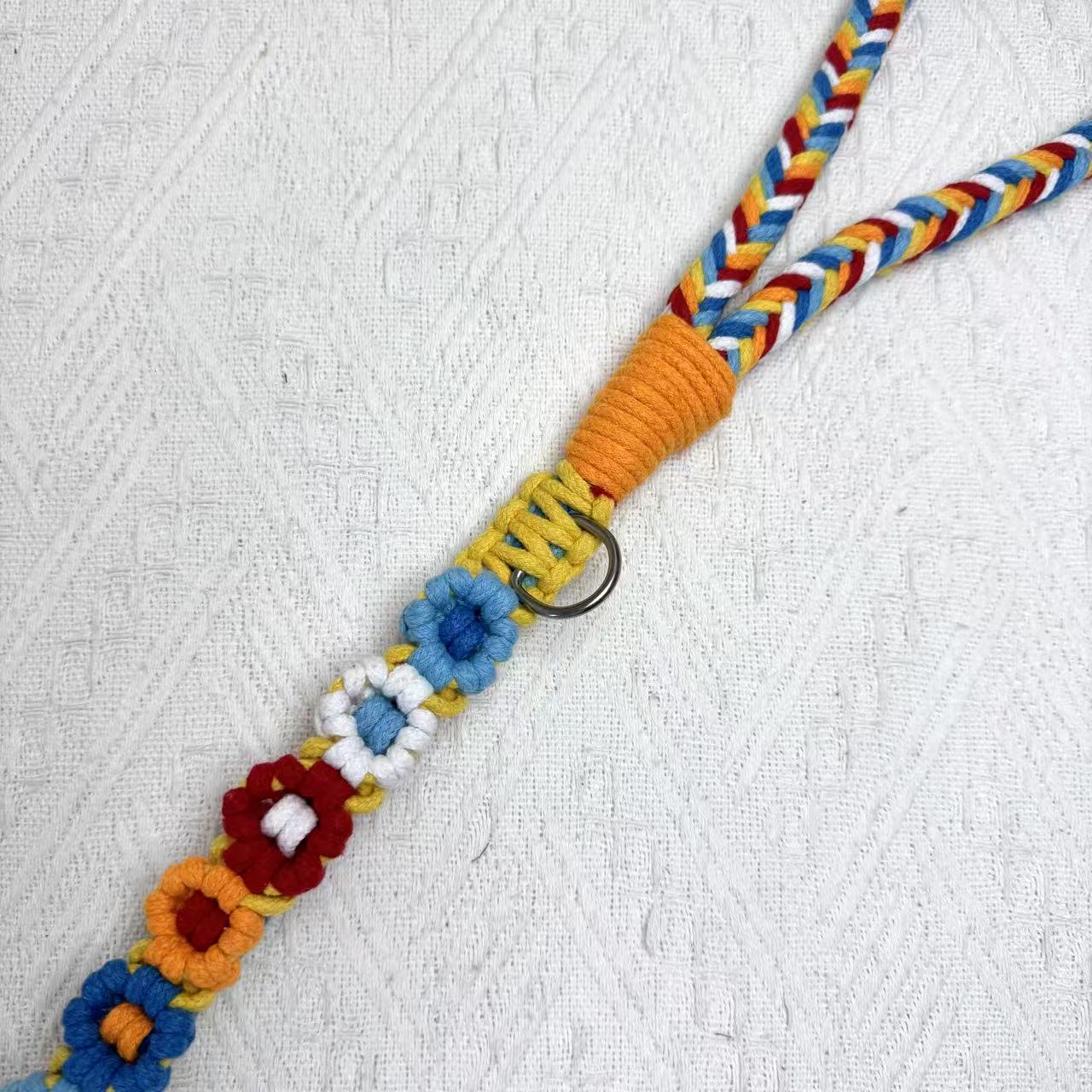 Nine Flowers Rope Dog Leash (Red Blue)