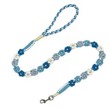 Gradient Blue | Hand-woven 25-flower dog leash
