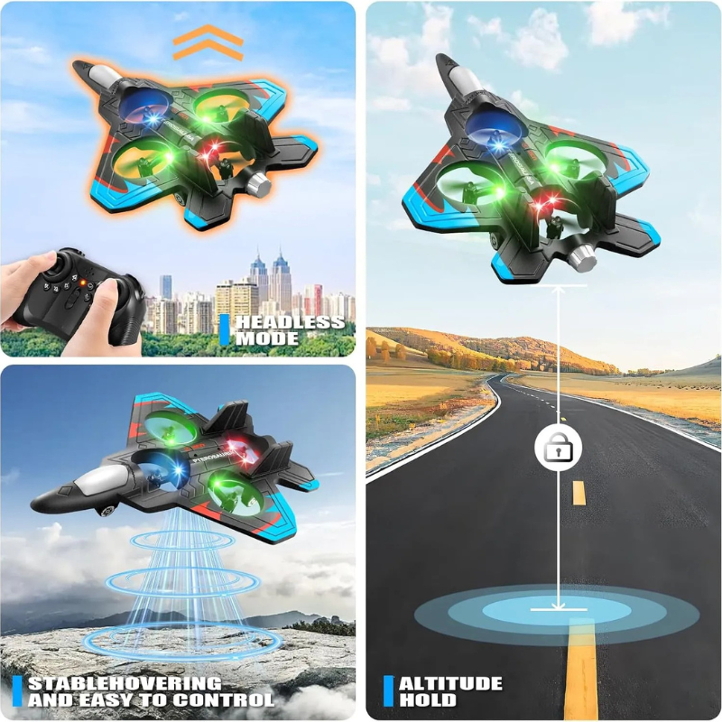 49% OFF 🎉🎉RC Stunt Fighter Jet Toy for Kids with 360° Flips & LED Lights