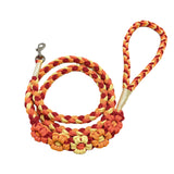 Five Flowers Rope Dog Leash (Orange and Yellow)