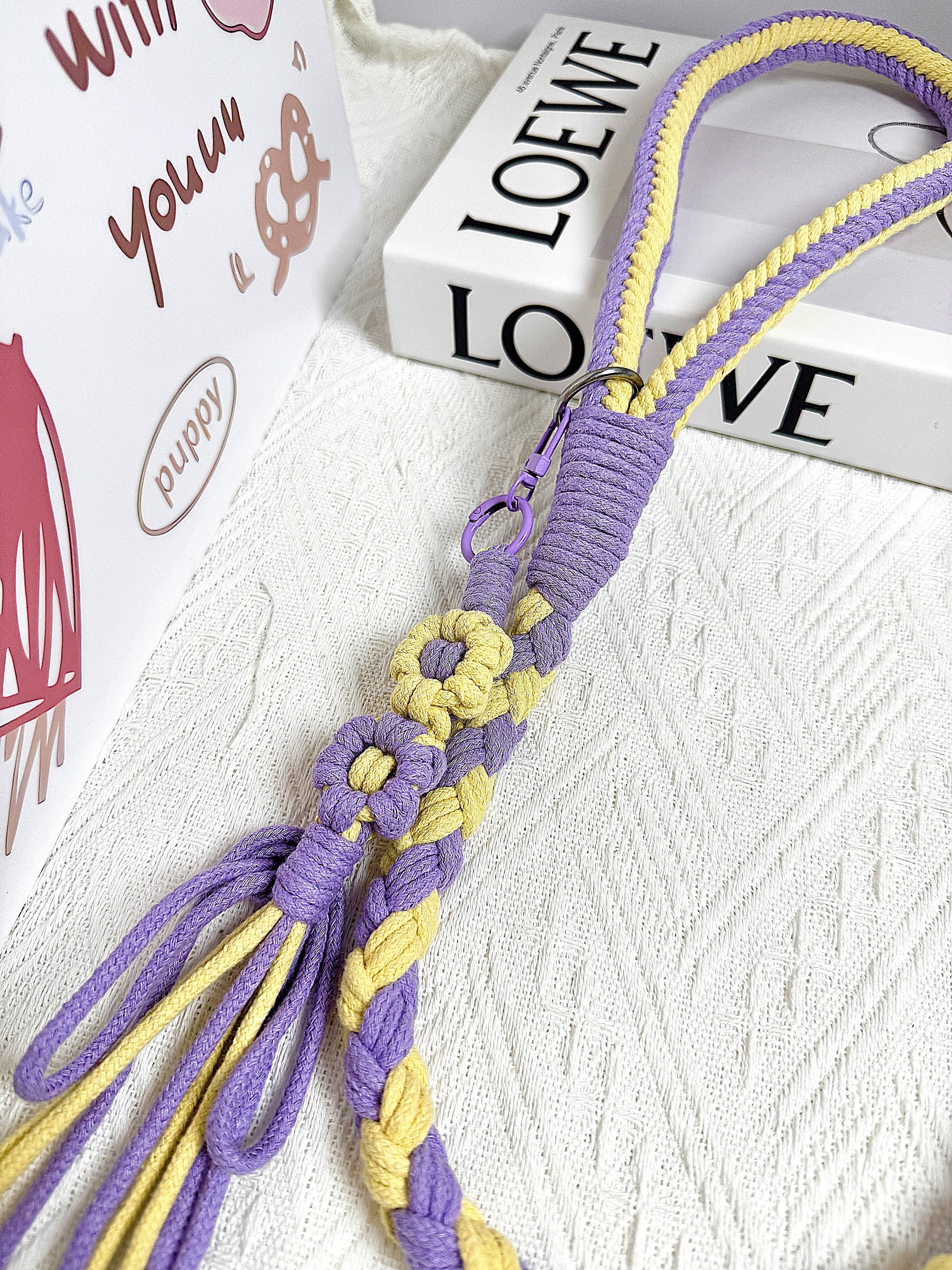 Purple Yellow Dog Leash