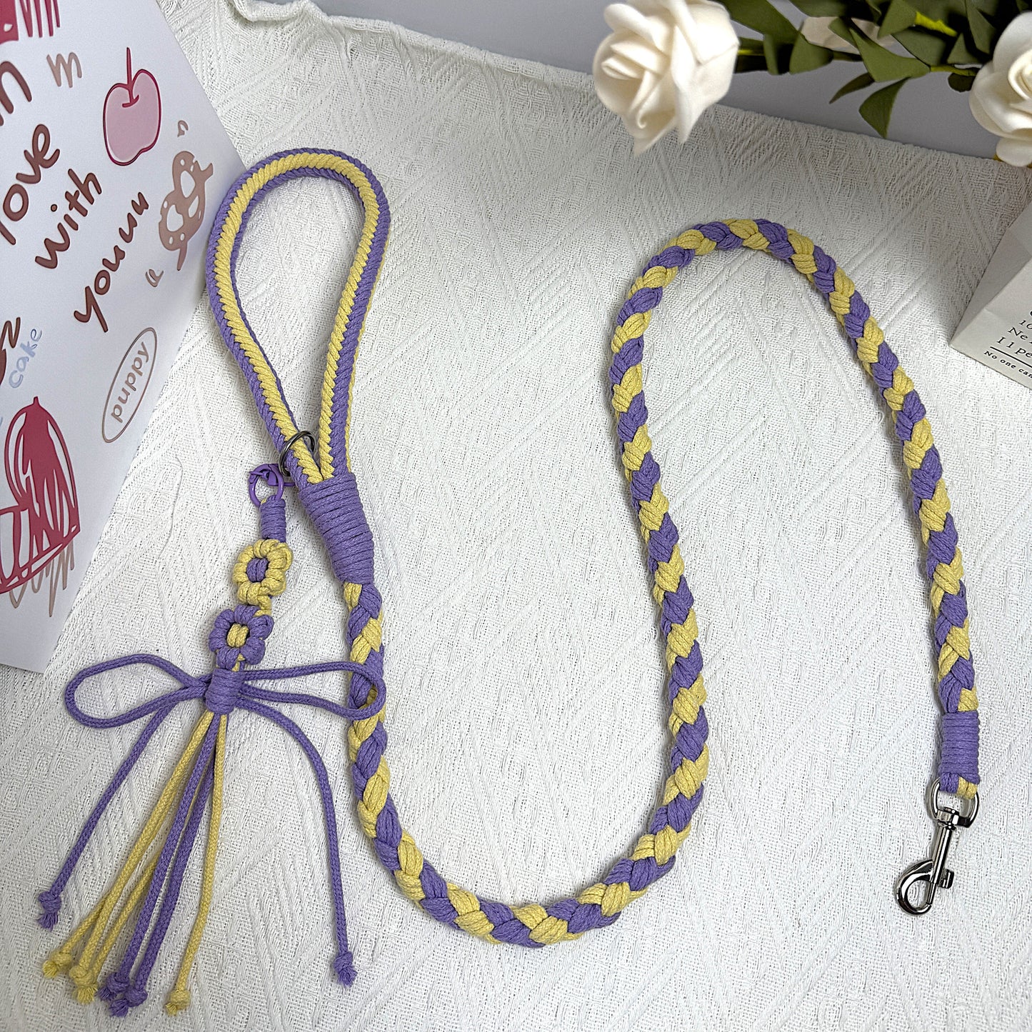 Purple Yellow Dog Leash