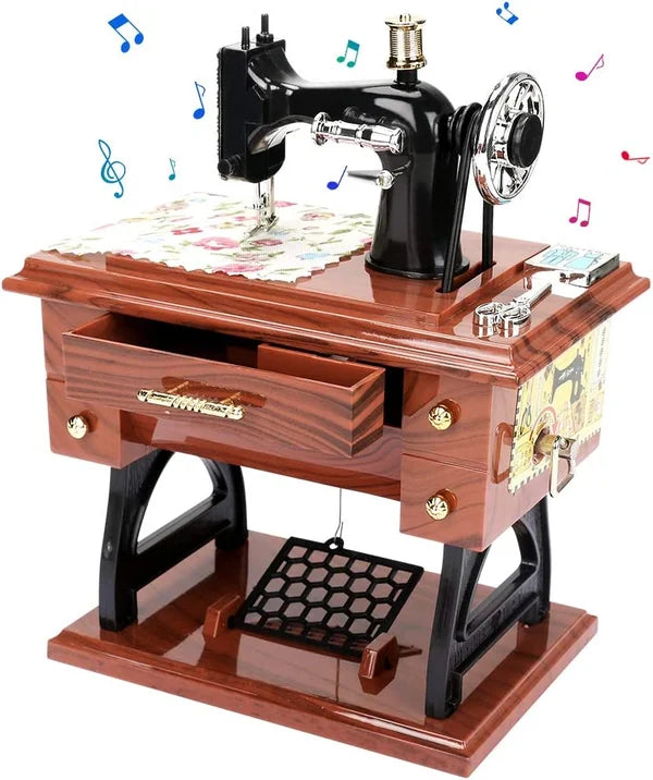 🪗Time Limit Sale 50% OFF - Wood Mini Sewing Machine Music Box