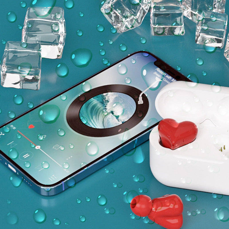 Stylish Heart-Shaped Bluetooth Earbuds