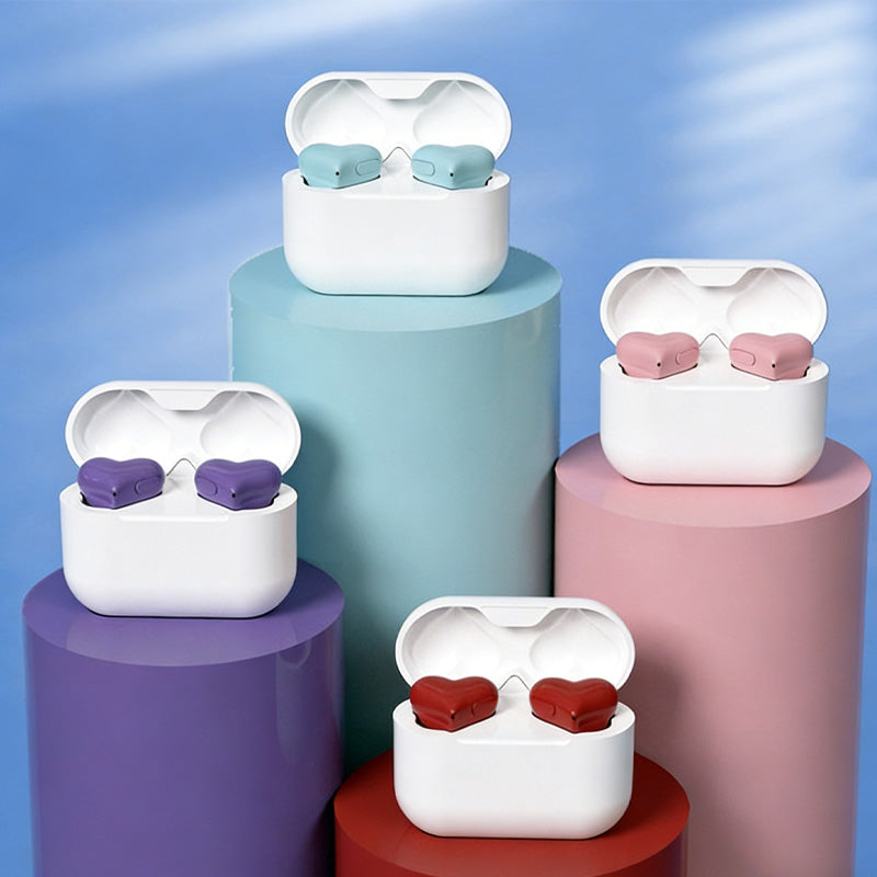 Stylish Heart-Shaped Bluetooth Earbuds